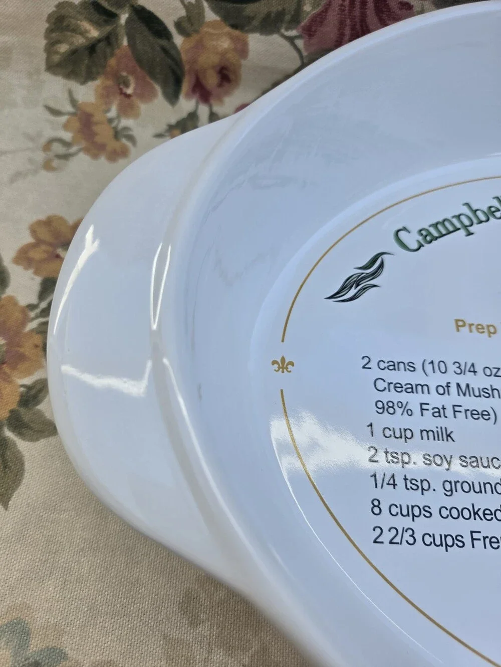 Vintage Campbell's Soup 2006 Green Bean Casserole Recipe Oval Baking Dish